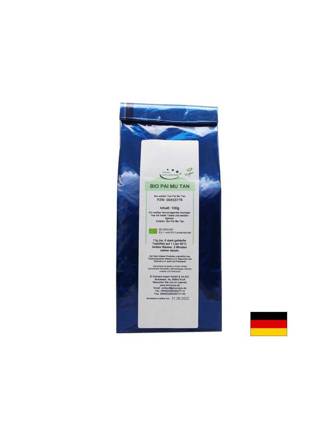Bio Pai Mu Tan - Organický čaj z Pai Mu Tan (čínsky biely čaj), 100 G El Compra