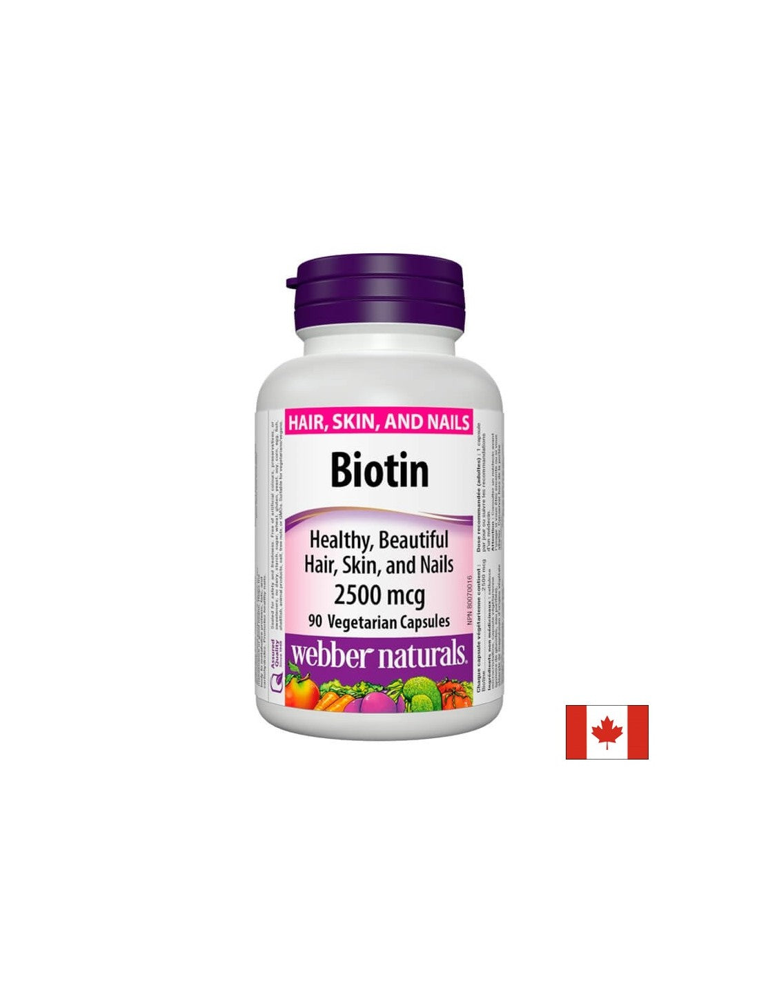 Biotín / Biotín, 2500 µg, 90 kapsúl <tc>Webber Naturals</tc>