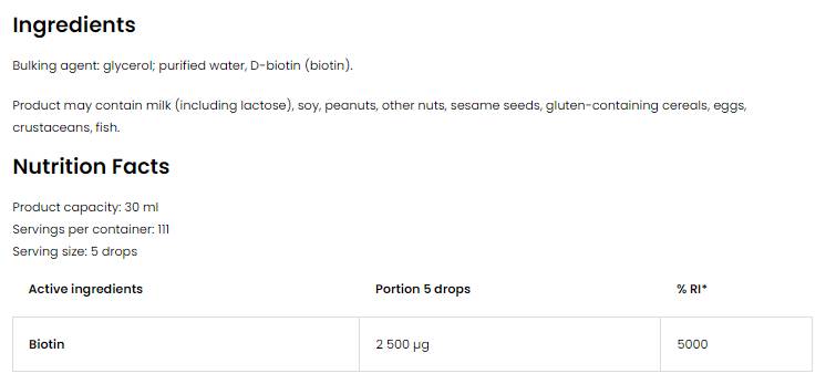 Biotín 2500 mcg kvapky 30 ml