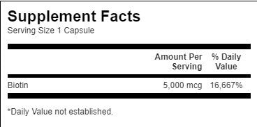 Biotín 5000 mcg - 100 kapsúl