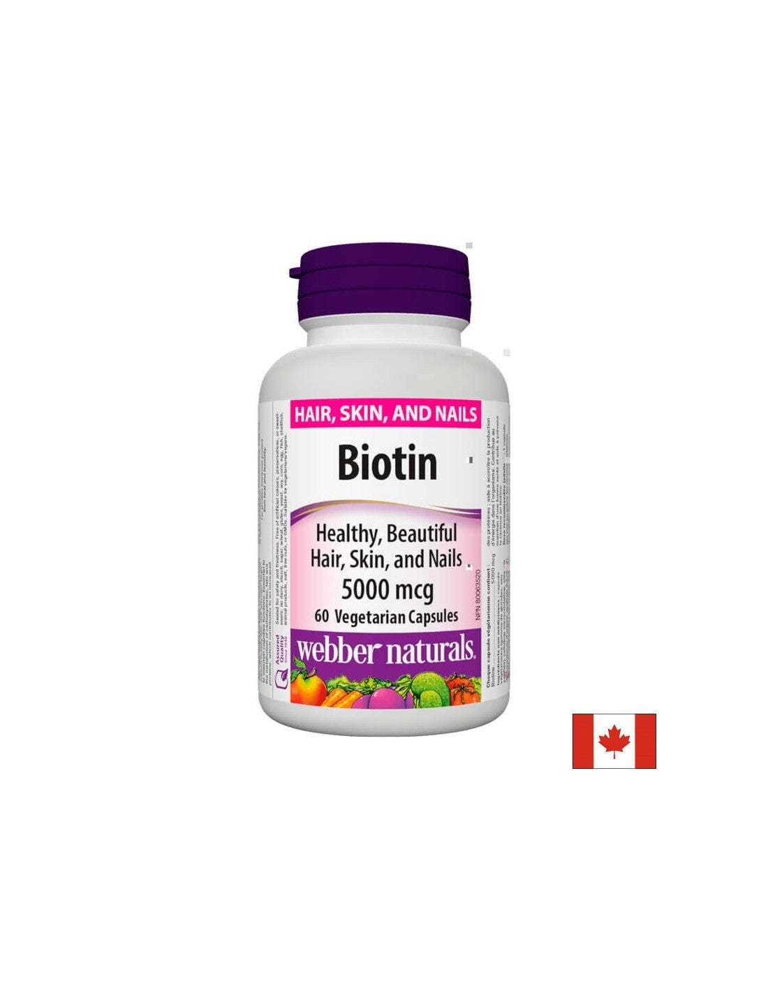Biotín / Biotín, 5000 mcg, 60 kapsúl <tc>Webber Naturals</tc>