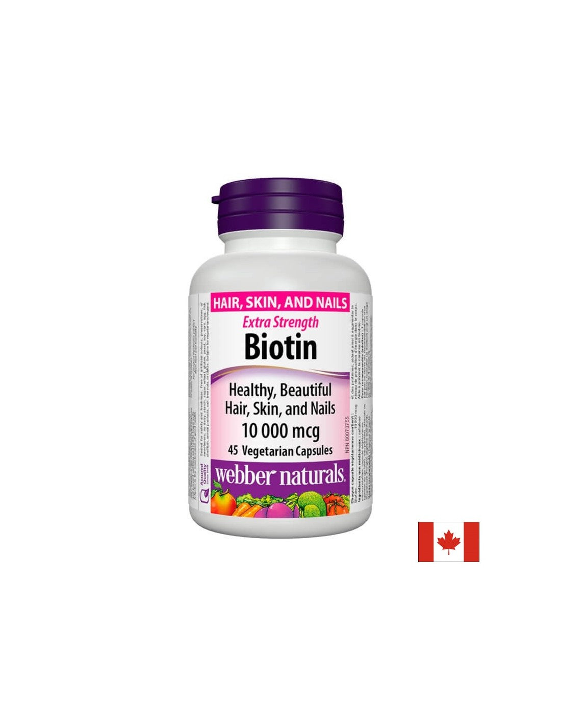 Biotín extra sila / extra sila biotínu, 10 000 mcg, 45 kapsúl <tc>Webber Naturals</tc>
