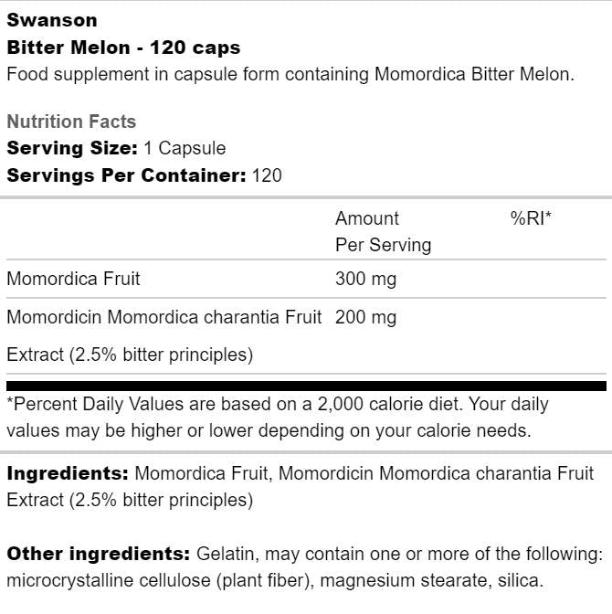 Horký melónový extrakt 500 mg 120 kapsúl