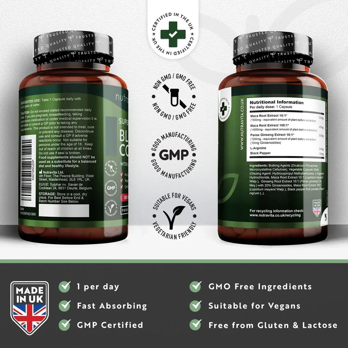Komplex z koreňa čiernej Macy 5000 mg /180 kapsúl, 180 dní/ <tc>Nutravita</tc>