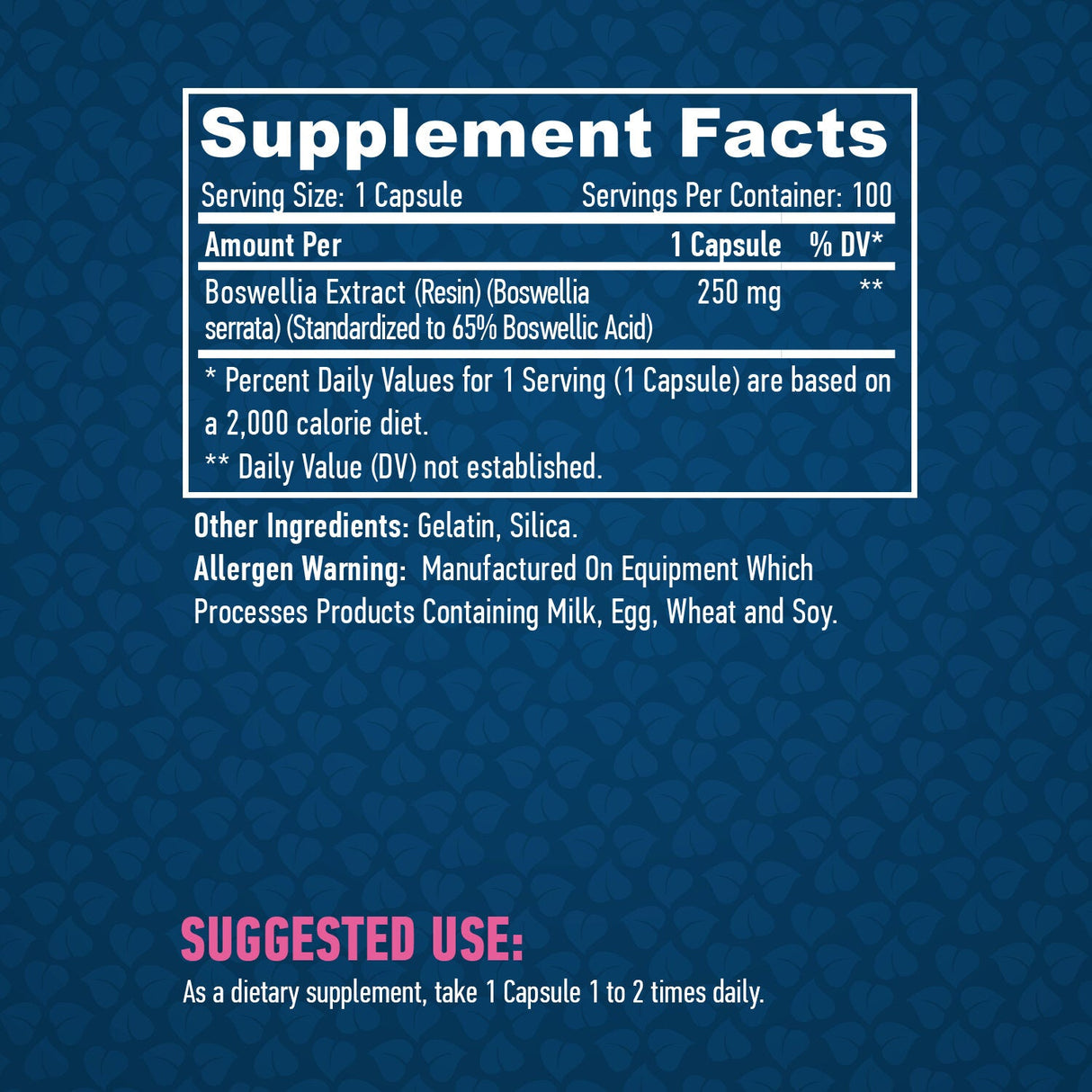 Boswellia 250 mg. 100caps.