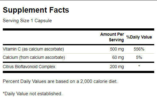 Pufrovaný vitamín C s bioflavonoidmi 500 mg - 100 kapsúl