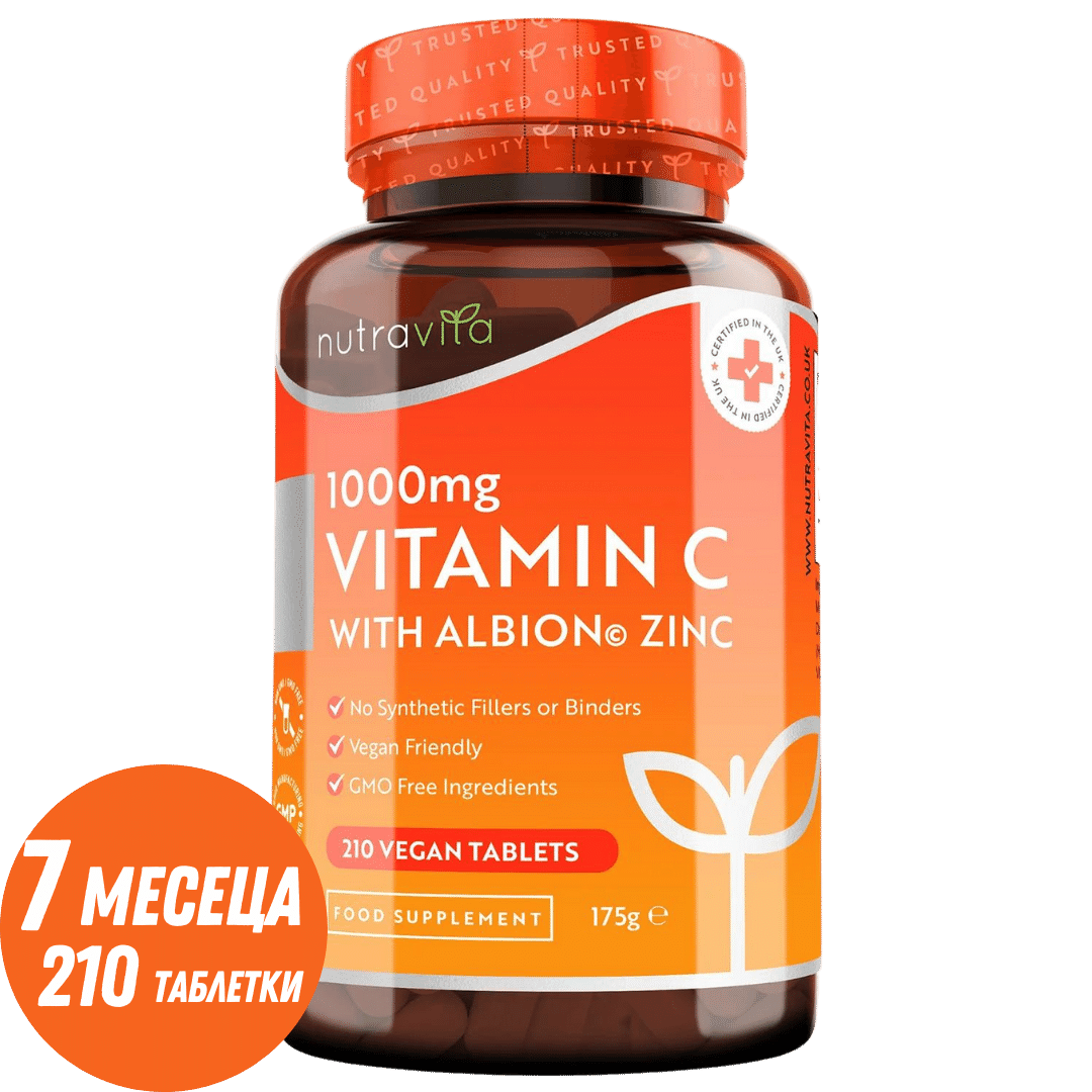 Vitamín C 1000 mg so zinkom (Albion® Zinc) 15 mg 210 tabliet <tc>Nutravita</tc>