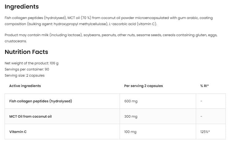 Coconut & Collagen | Morský kolagén s MCT - 180 kapsúl