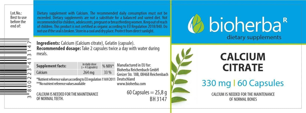 Citrat vápenat 200 mg - 60 kapsúl