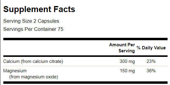 Citrate vápenatý plus horčík - 150 kapsúl