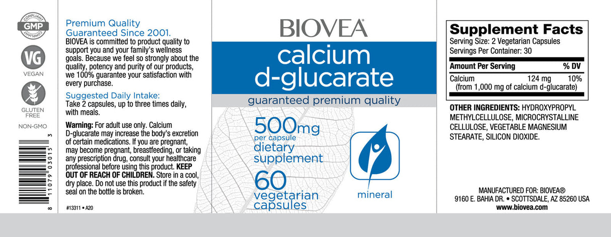 Vápnik D-glukarát 500 mg / 60 čiapky