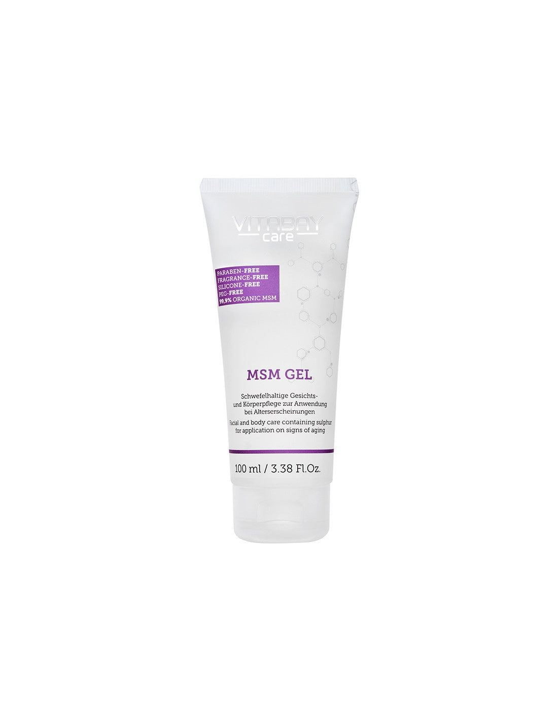 Ošetrujúci MSM gél - gél na tvár a telo s 99,9% organickým MSM (metylsulfonylmetán), 100 ml <tc>Vitabay</tc>