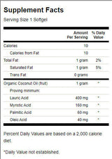 Certifikovaný organický kokosový olej 1000 mg - 60 gélových kapsúl