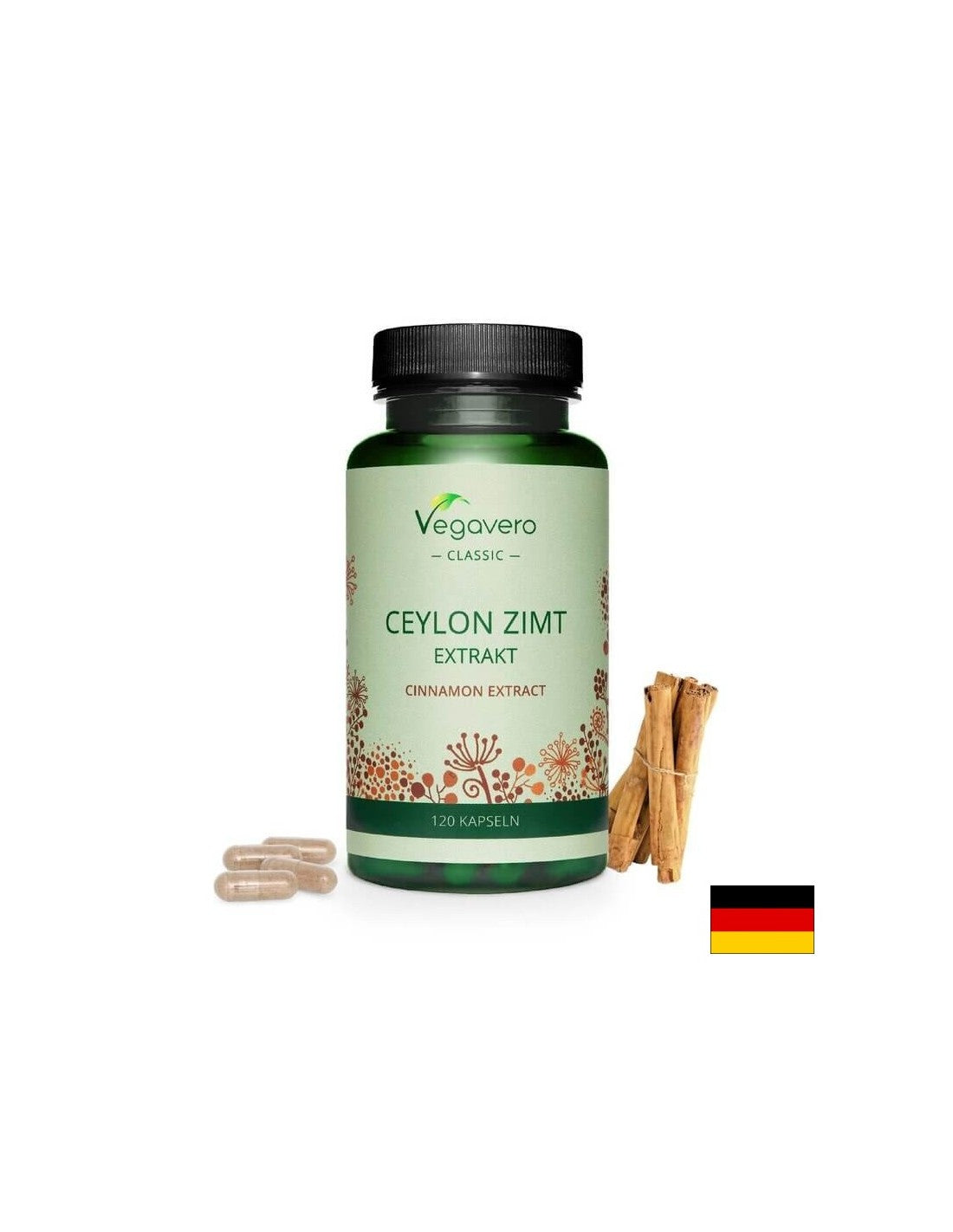 Ceylon Zimt Extrakt/ Ceylon Cinnamon Extrakt, 120 kapsúl, 100% vegánsky