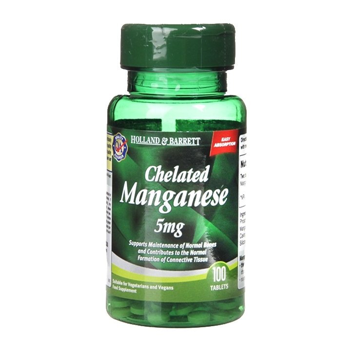 Chelat mangán 5 mg 100 tabliet Holland & Barrett