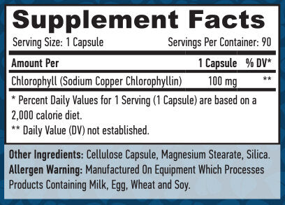 Chlorofyl 100 mg. 90 Vcaps
