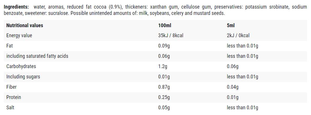 Čokoláda / 0 kalórií - 500 ml