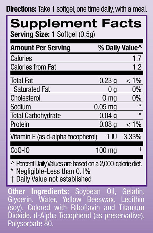 COQ -10 100 mg - Antioxidant 60 CAPS