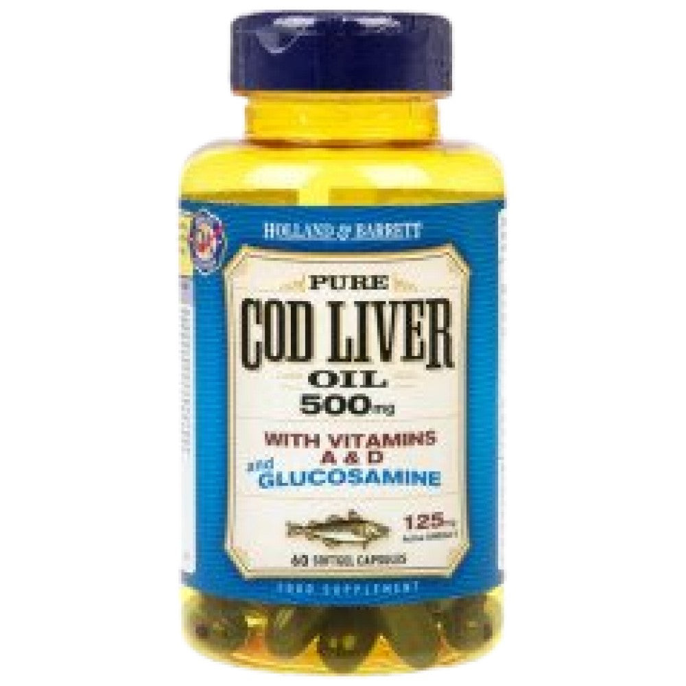 Olej z tresčej pečene 500 mg | S glukozamínom - 60 kapsúl