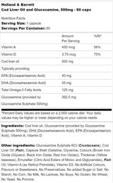 Olej z tresčej pečene 500 mg | S glukozamínom - 60 kapsúl