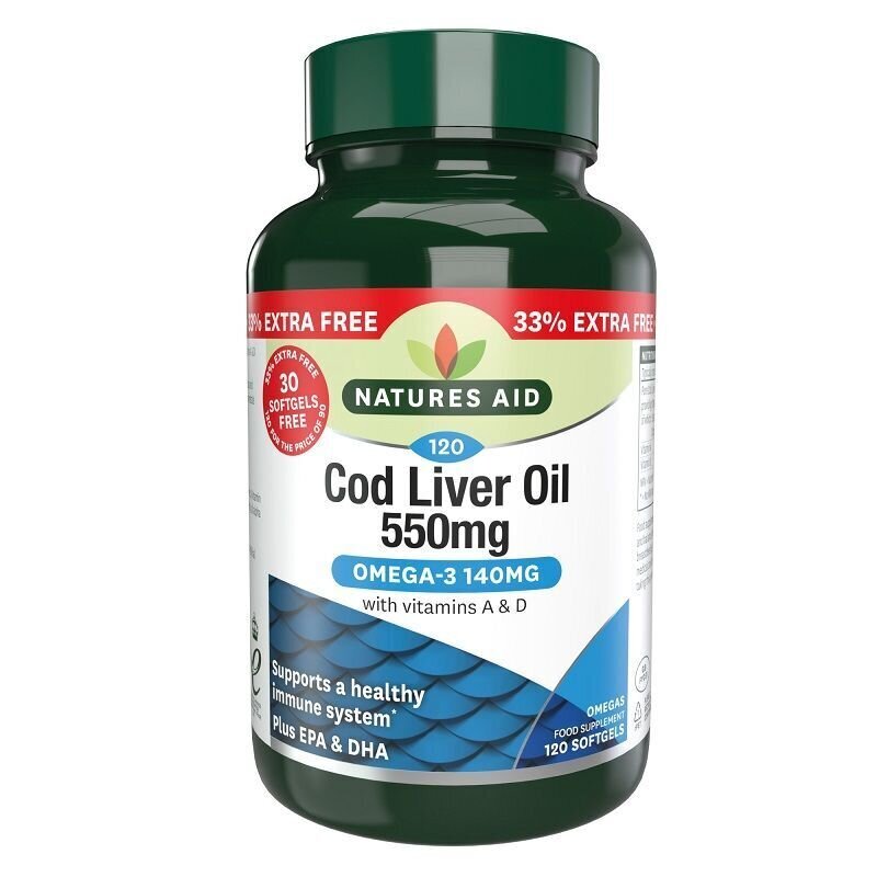 Olej z tresčej pečene 550 mg 120 Softgels NaturesAid