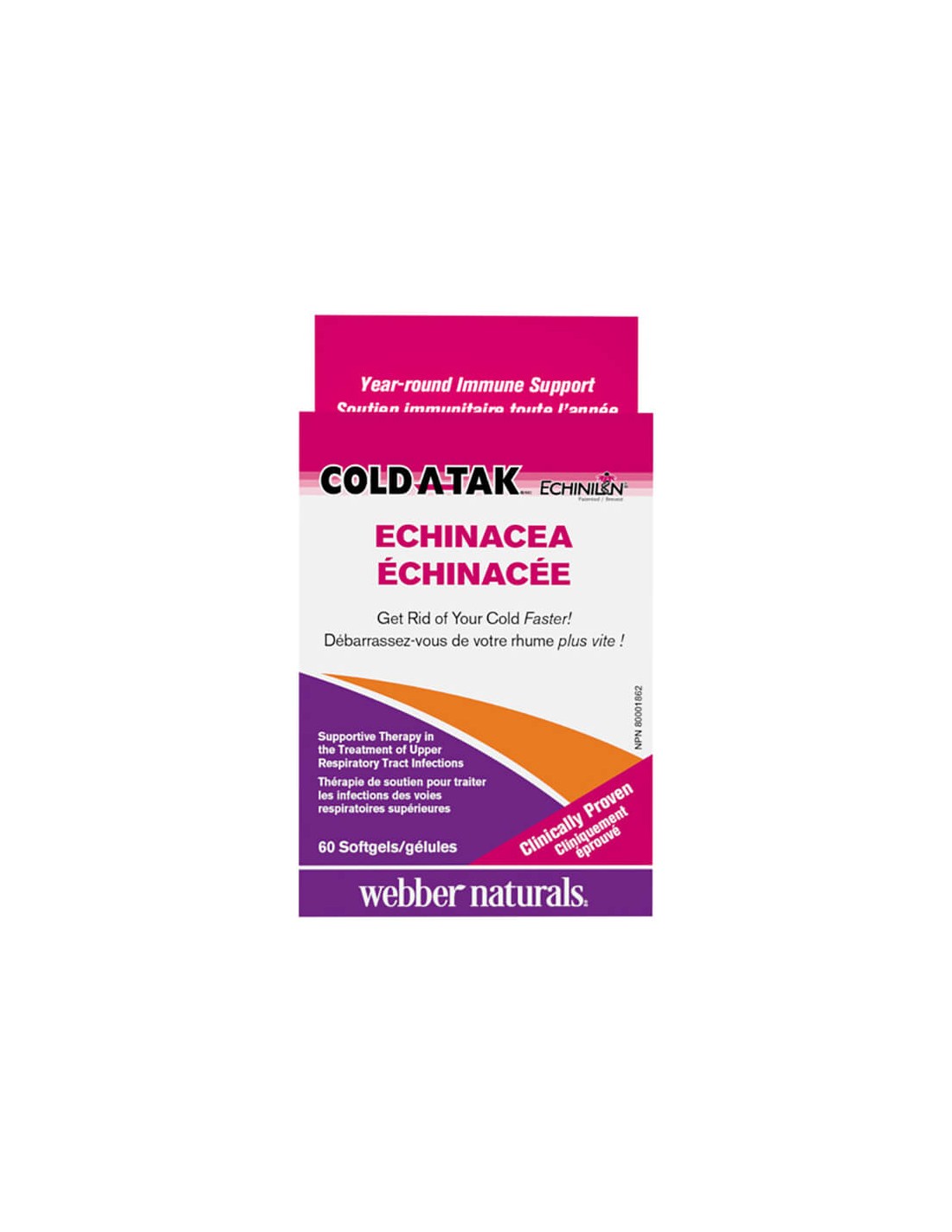 Cold -a -Tak® Ehinacea - Echinacea, 250 mg - pre prechladnutie a chrípku, 60 kapsúl softgel