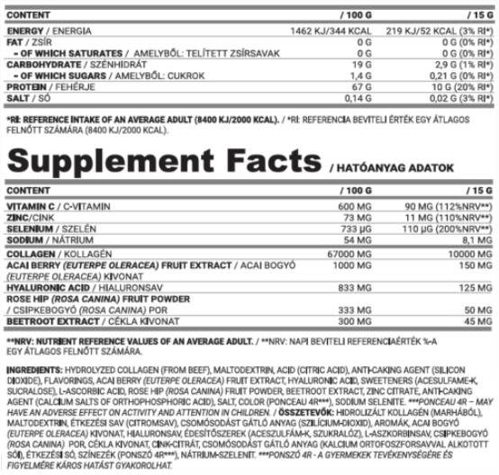 Kolagén nebo | pridaný zinok, vitamín C a kyselina hyalurónová - 15 gramov
