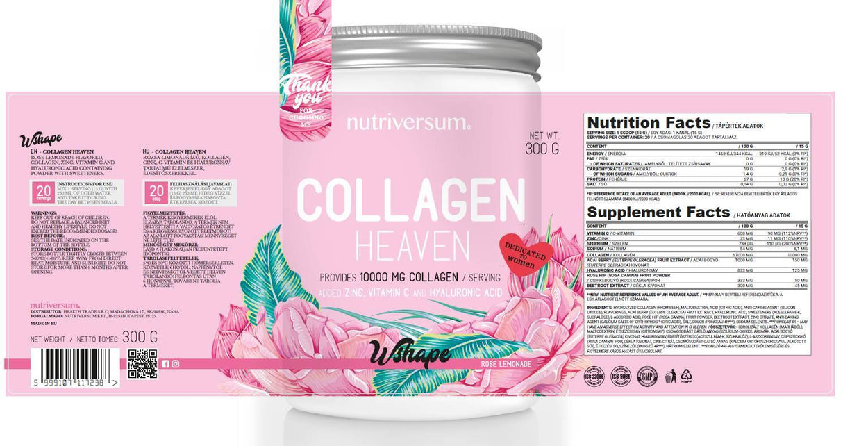 Kolagén nebo | Pridaný zinok, vitamín C a kyselina hyalurónová - 600 gramov
