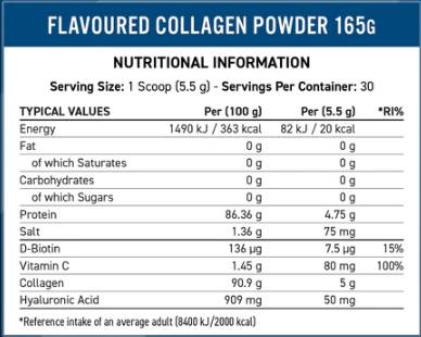 Kolagénový prášok s kyselinou hyalurónovou a vitamínom C - 165 gramov