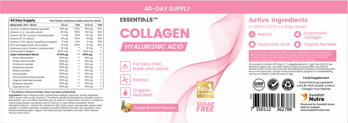 Kolagén s retinolom, hyaluronic, COQ10 - (20/40 dávok, 500 ml)