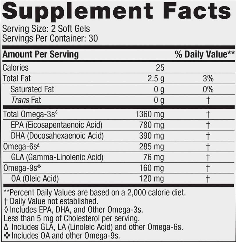 Kompletný omega xtra 1360 mg - 60 softgels