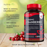 Brusnic - červený brusnic 12500 mg 180 vegánskych kapsúl