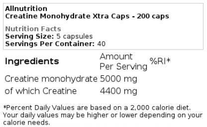 Kreatín monohydrát Xtra Caps 200 kapsúl