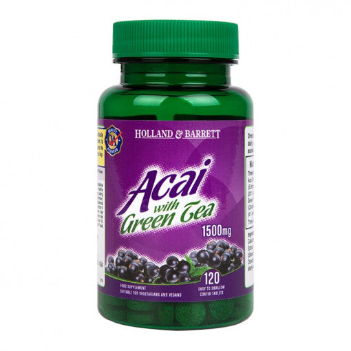 Acai Berry 1500 mg | so zeleným čajom - 120 tabliet