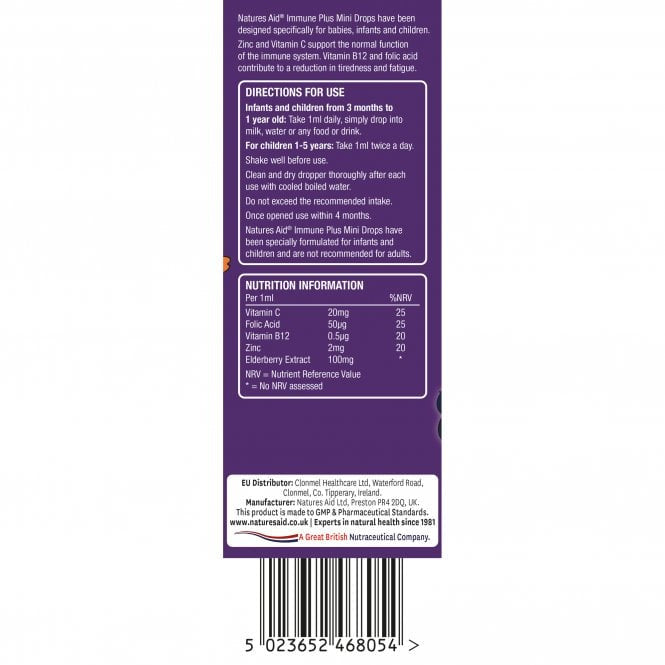 Imunitný vzorec s kvapkami pre deti pre deti (Mini Drops Immun Plus) 50 ml Naturesaid