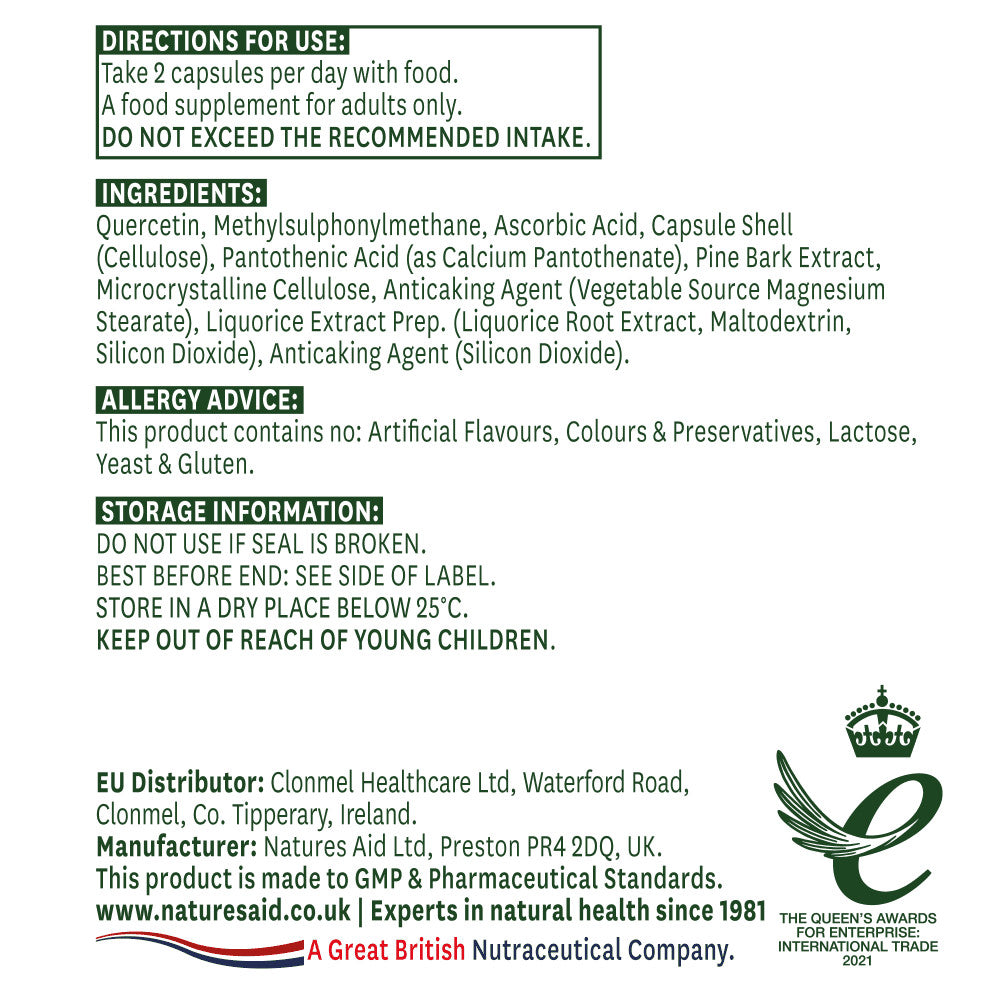 Quercetin vzorec 90 kapsuly Naturesaid