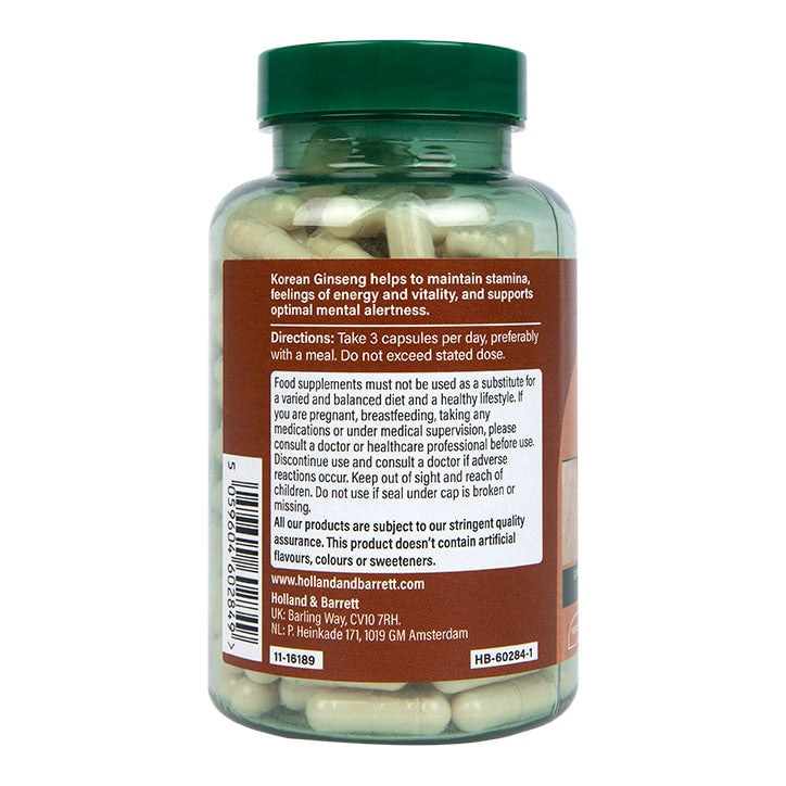 Kórejský ženšen 500 mg 180 kapsulov Holland & Barrett