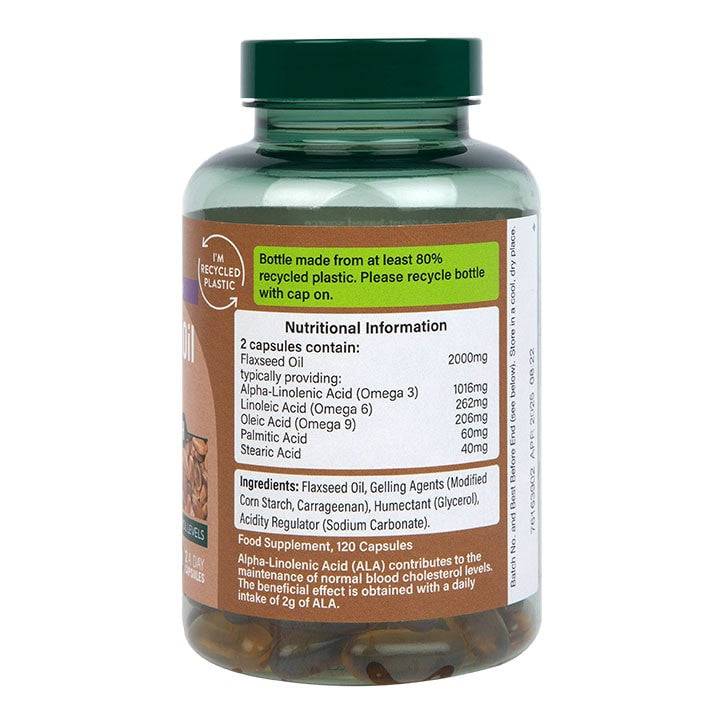 Vysoko pevnosť stlačená studená | Ľanový olej 2000 mg - 120 kapsúl