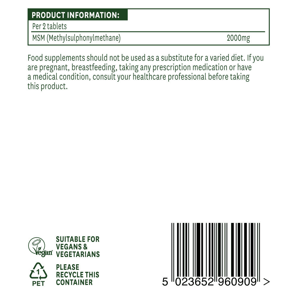 Metylsulfonylmetán MSM (metylsulfonylmetán MSM) 1 000 mg 90 tabliet Naturesaid