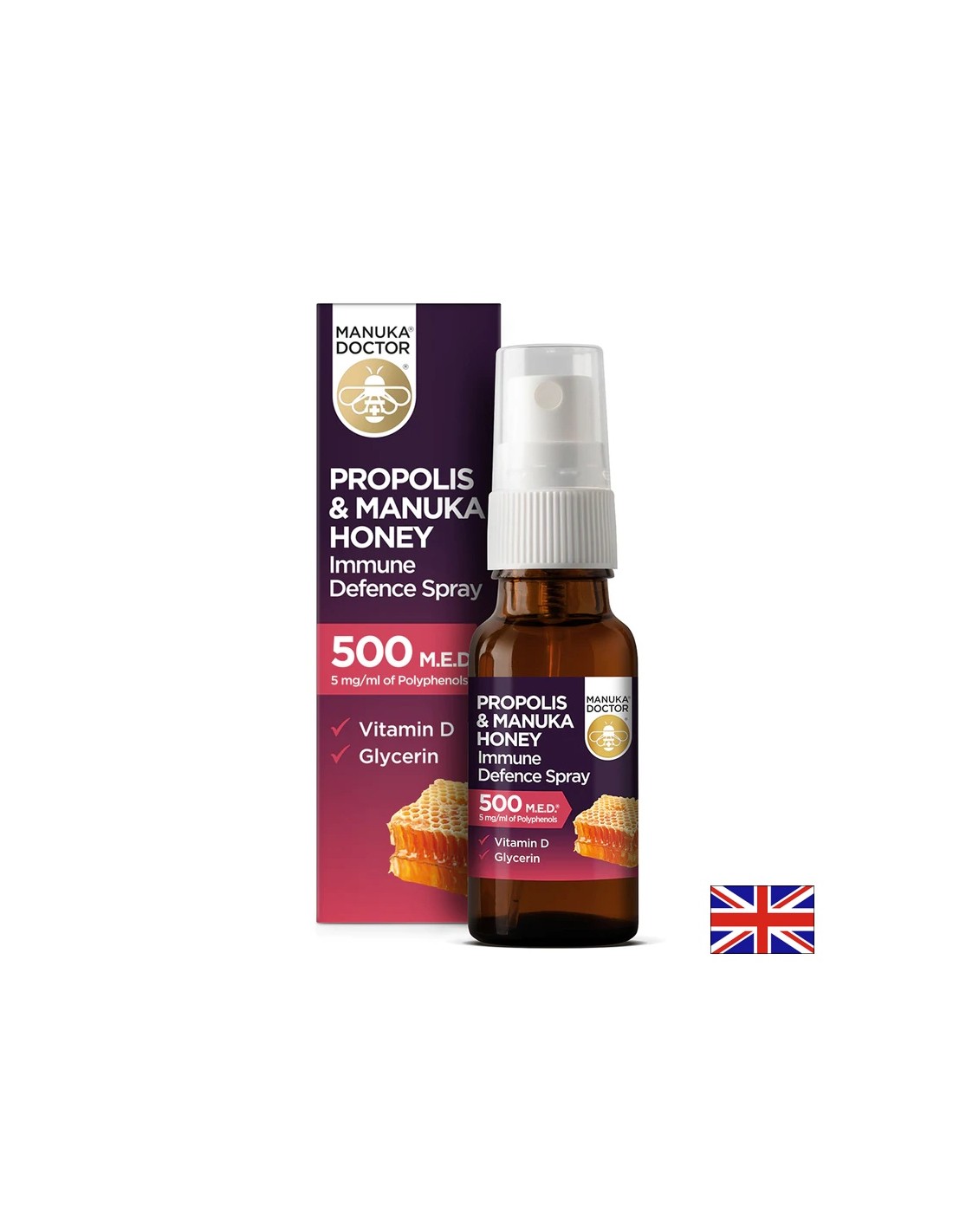 Propolis & Manuka Honey Imunity Defense Spray / Orálny sprej na imunitnú obranu s propolisom a Manuka Honey 500 Med, 20 ml