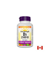Zdravé kosti a silná imunita - vitamín D3 2500 IU, 180 tabliet <tc>Webber Naturals</tc>