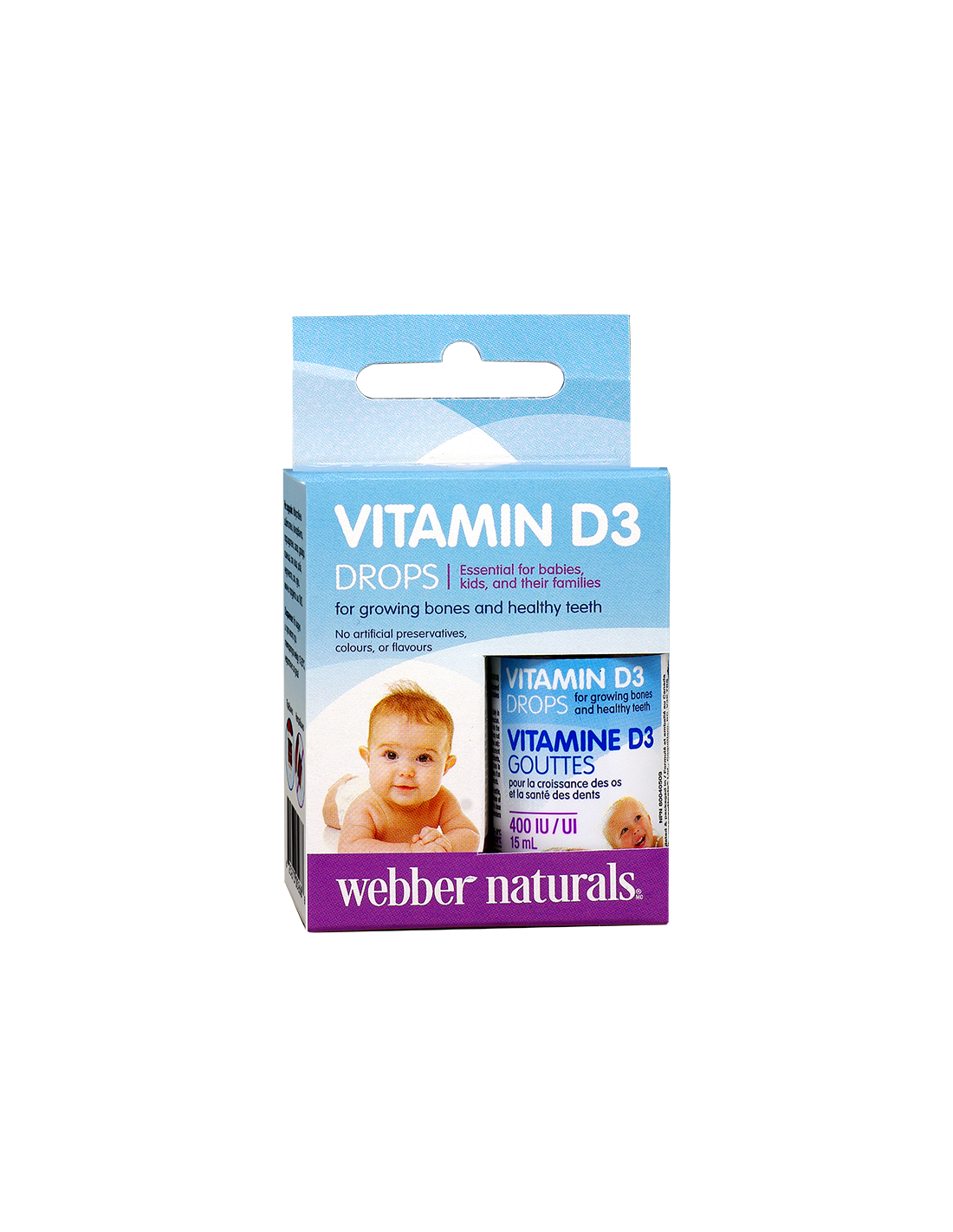 Vitamín D3 pre deti a deti, 400 dávok IU x 15 ml/ 500