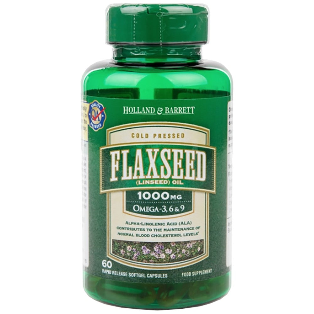 Ľanový ľanový olej 1000 mg / omega 3-6-9-60 gélových kapsúl