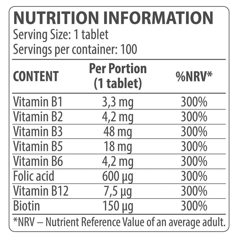 Komplex vitamínu B - 100 tabliet