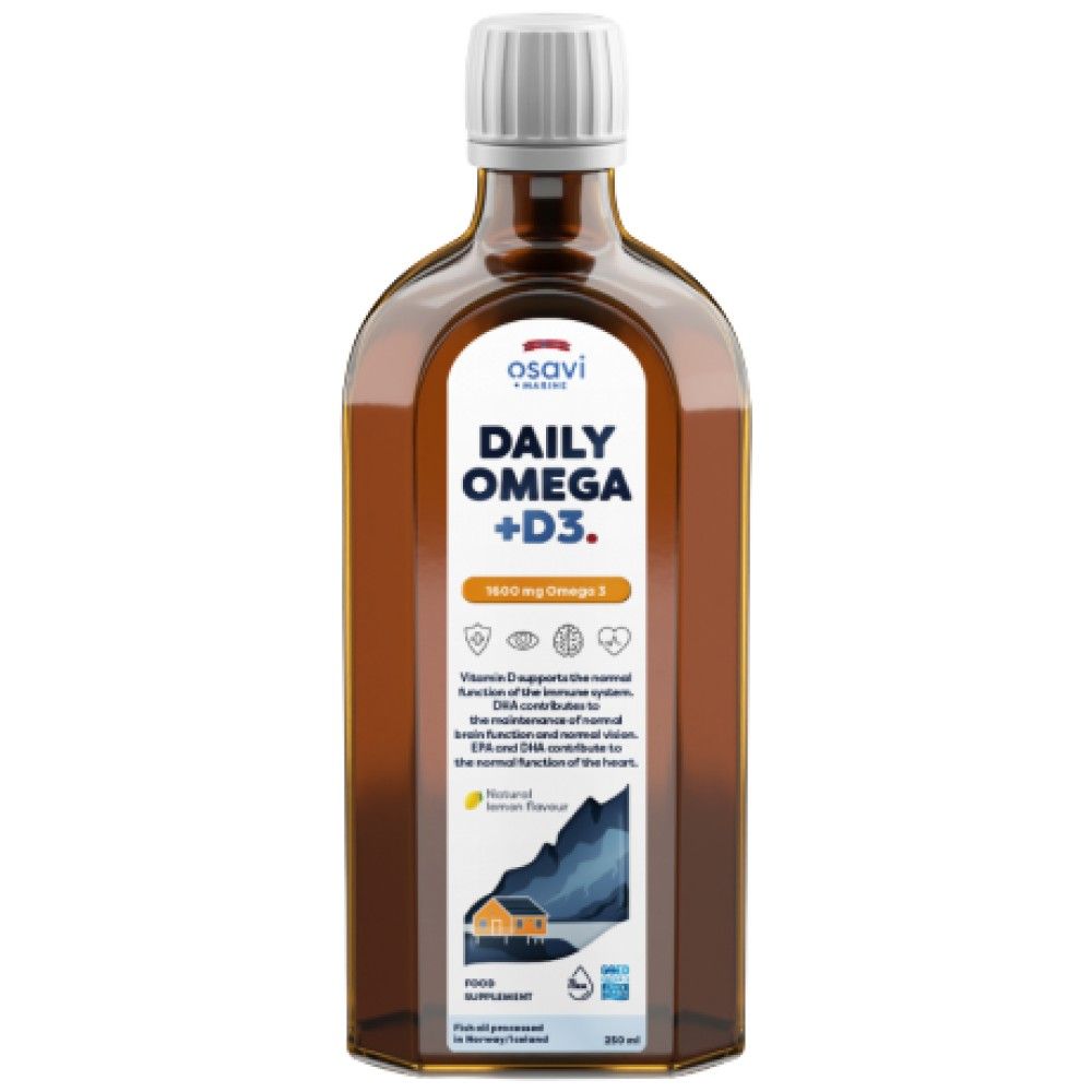 Denná omega + D3 kvapalina Prírodná citrónová príchuť - 250 ml