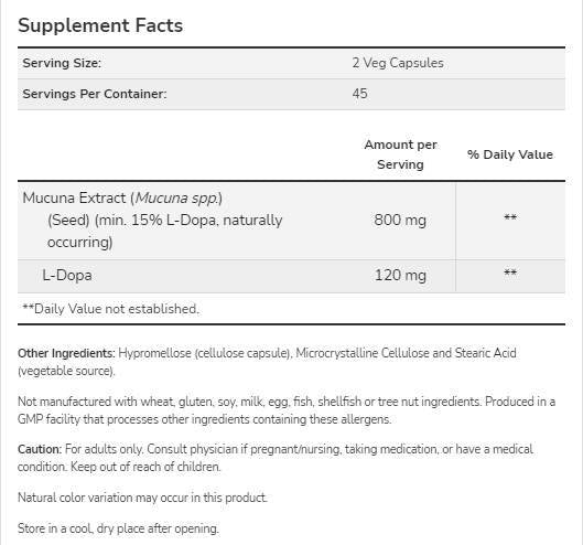 DOPA Mucuna [90 kapsúl, 45 porcií]