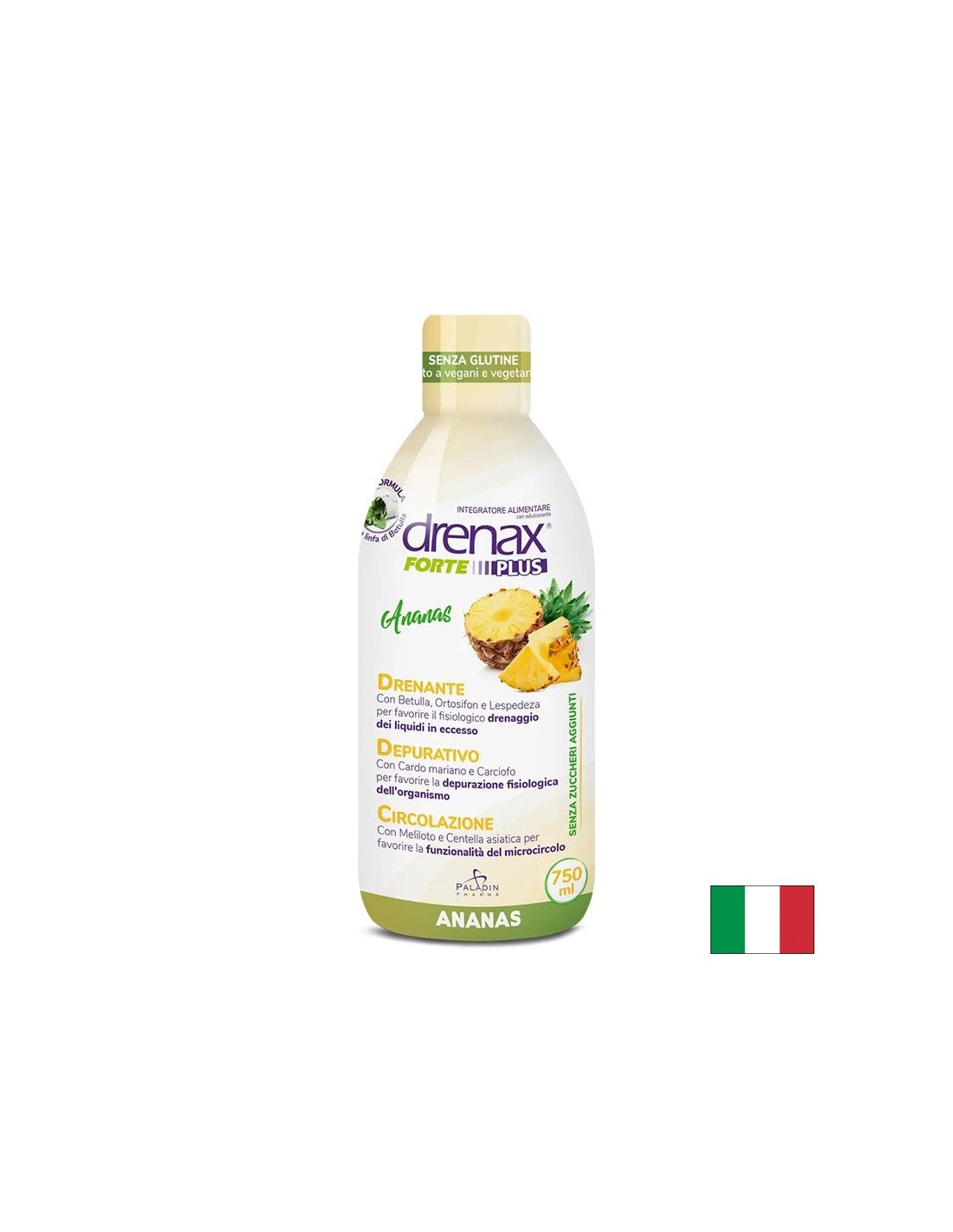 Anti -Fluid Retention Formula s ananásom - Drenax - Drenax® Forte Plus - Herbálny diuretik, 750 ml, 25 dávok