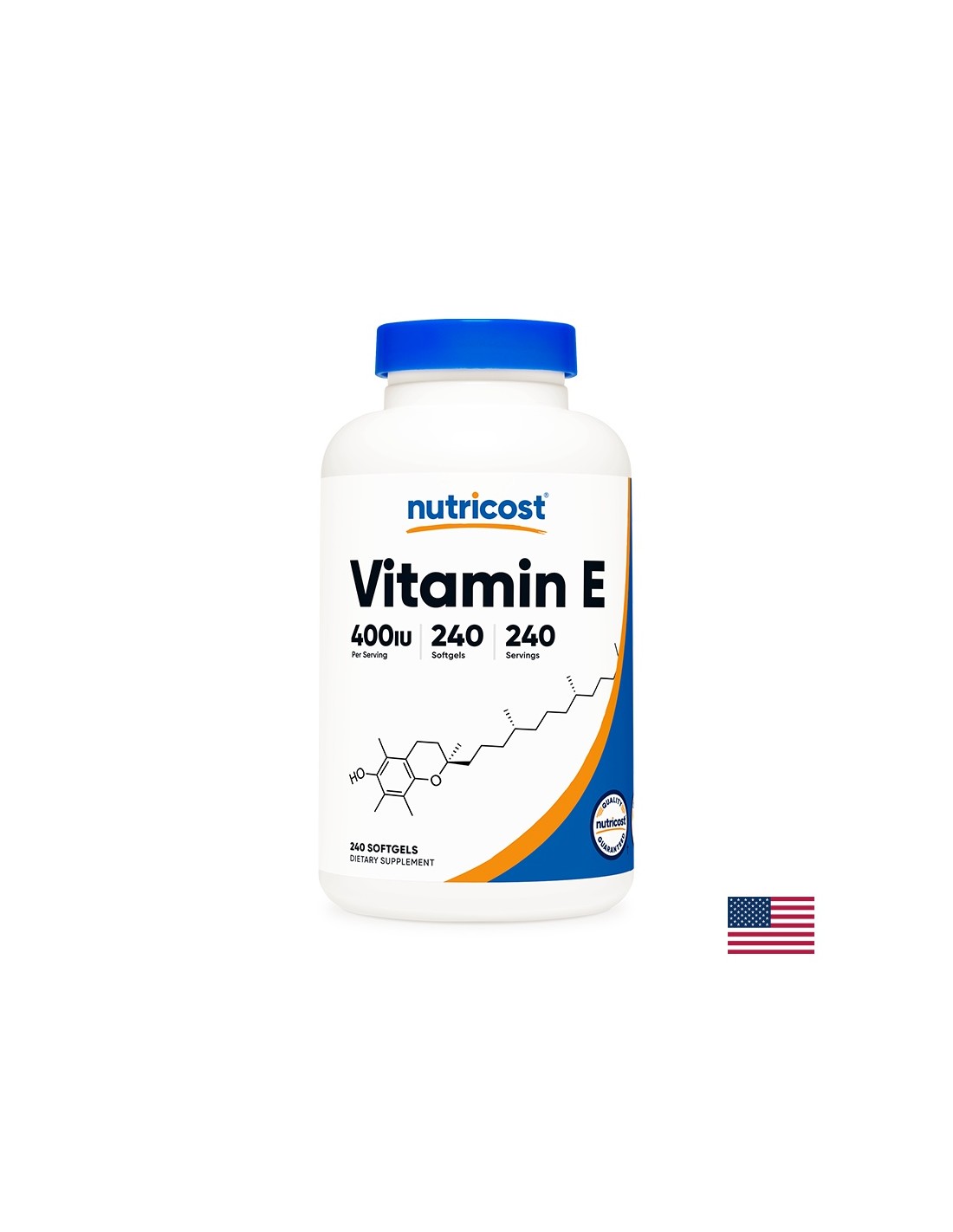 Zrak, vlasy a pokožka - Vitamín E, 400 IU x 240 mäkkých želatínových kapsúl <tc>Nutricost</tc>