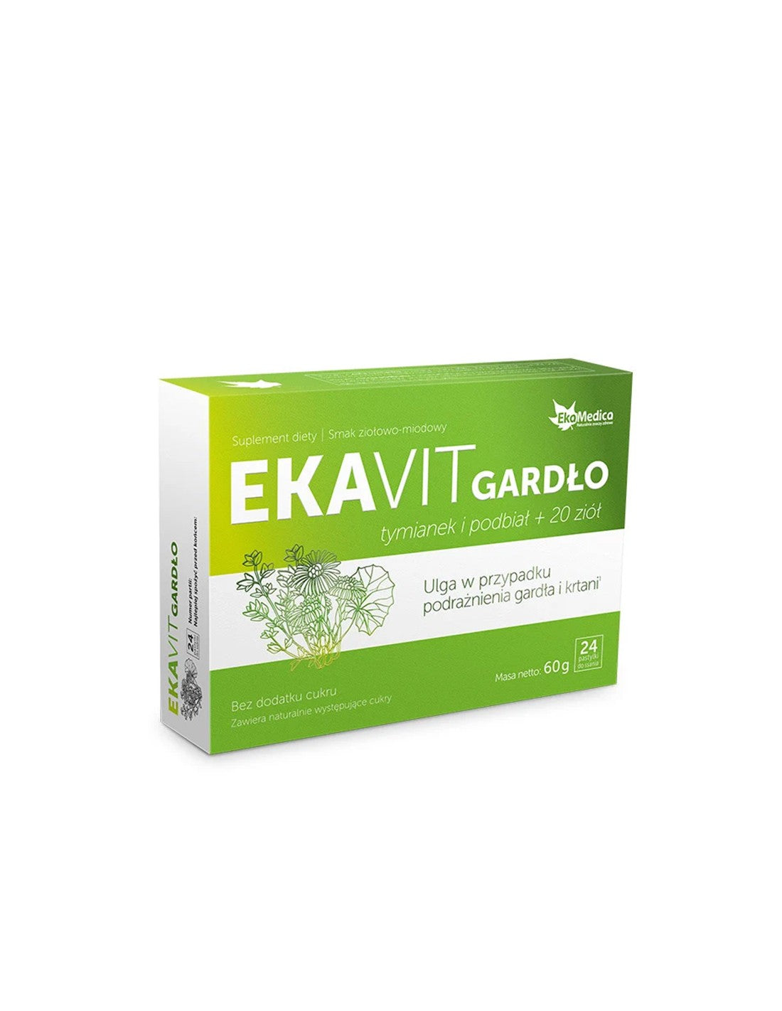 Zdravé hrdlo (vzorec s tymiánom, fenugreekom a bylinkami) - Ekavit, 24 pastilkov