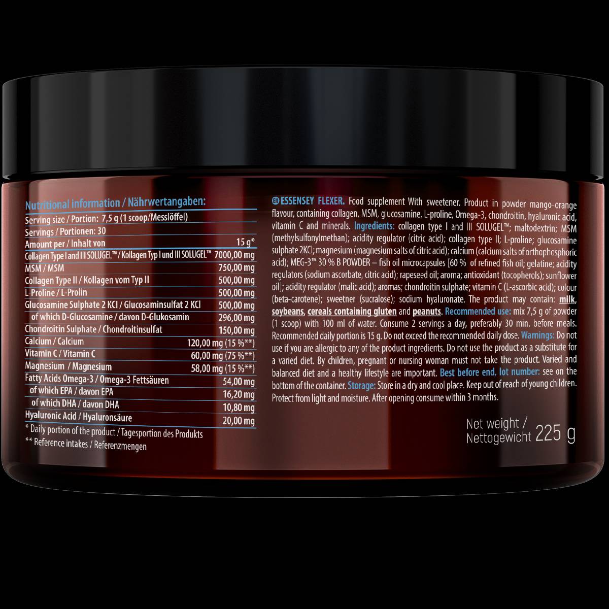 Flexer | s 7500 mg kolagénu typu I, II a III - 225 gramov